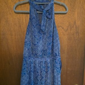 Banana Republic Blue and White Patterned Dress